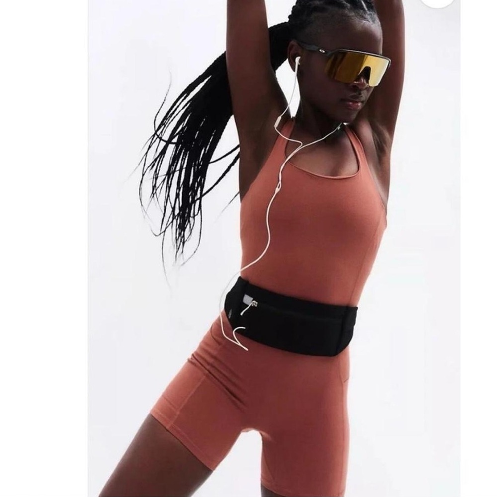 FP Movement by Free People Rust-Brown Sleeveless Bike Romper